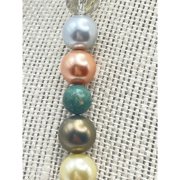 Vintage French Christian Lacroix Pearl & Stone Bead Necklace Sterling Clasp 20” - Picture 5 of 16